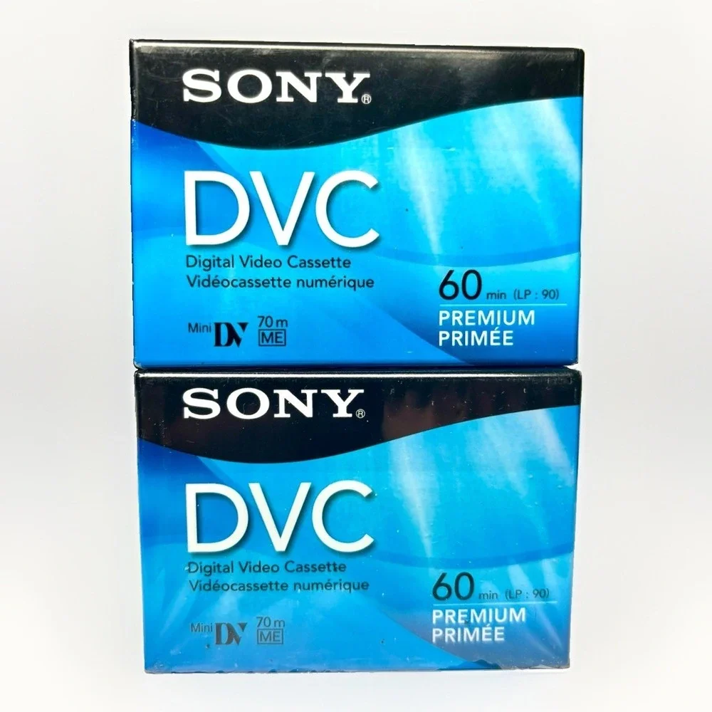 Lot of 2 Sony Premium Mini DV Tapes 60 Min SP 90 Min LP DVM60PRR New Sealed NOS
